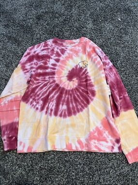 ivory ella Pink, Purple & Yellow Tie-Dye Tee with Elephant Logo